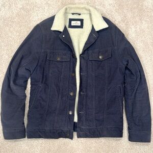 Men's Marine Layer Navy Jacket with Sherpa Lining